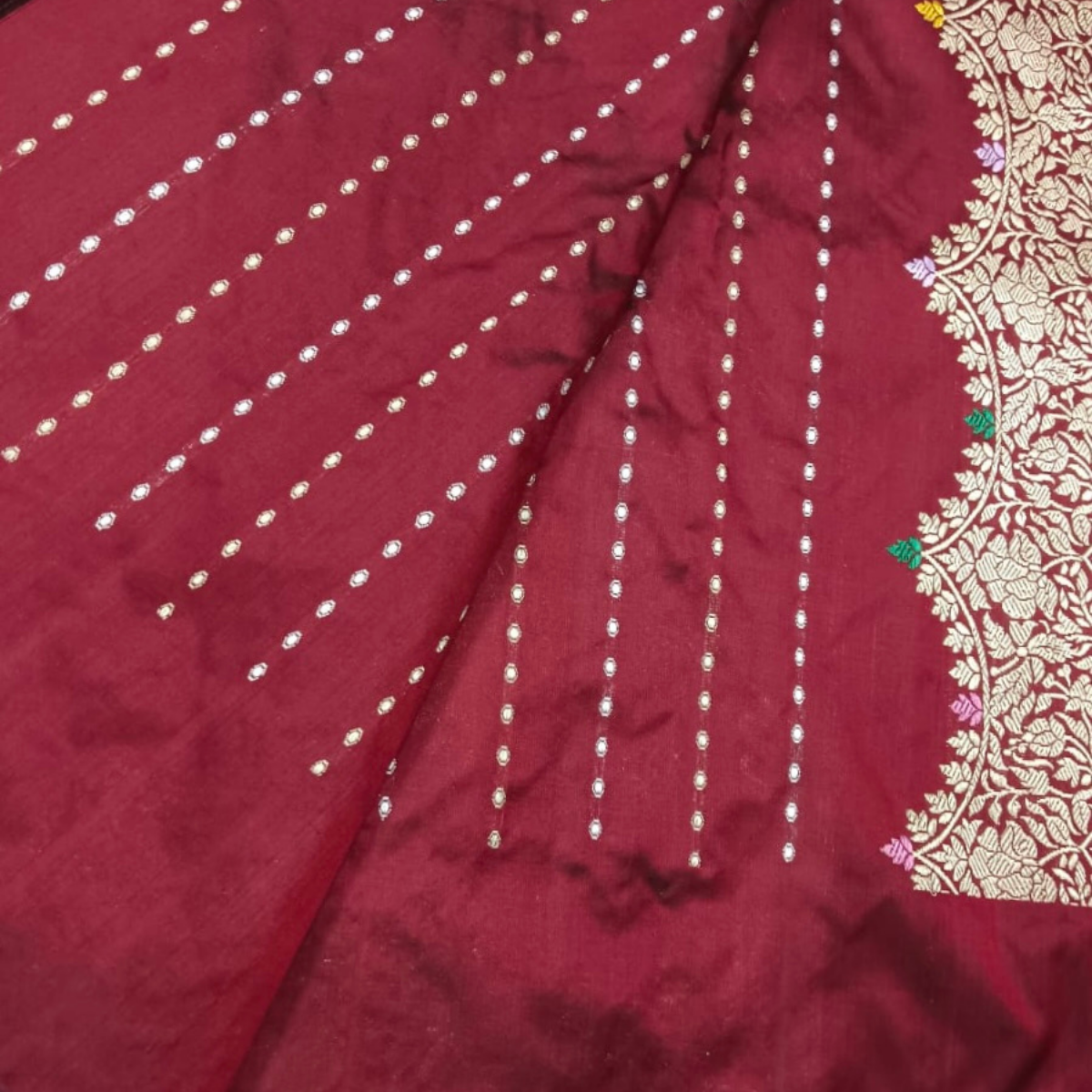 Maroon Handwoven Banarasi Silk Saree
